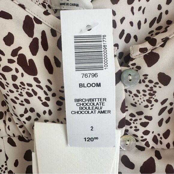 Wilfred Aritzia Bloom Spaghetti Strap Mini Slip Dress Birch Bitter Chocolate - Picture 8 of 11